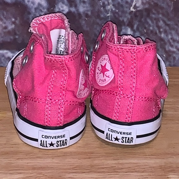 Converse All Star Girls Pink Hi Top Canvas Infant/Toddler Shoes Size 6 - Picture 5 of 8